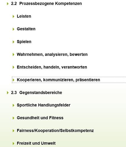 Lehrplan sport