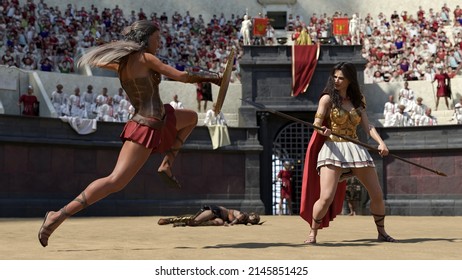 gladiatrix-fight-colosseum-3d-rendering-260nw-2145851425